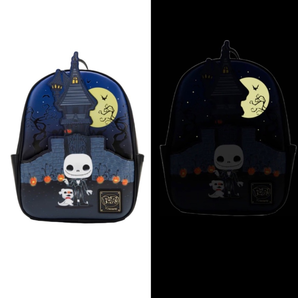 Loungefly Funko Pop! Jack Skellington Glow Mini Backpack - Picture 1 of 6